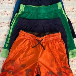 All in Motion Orange, Blue and Green Athletic Shorts with Elastic Waistbands